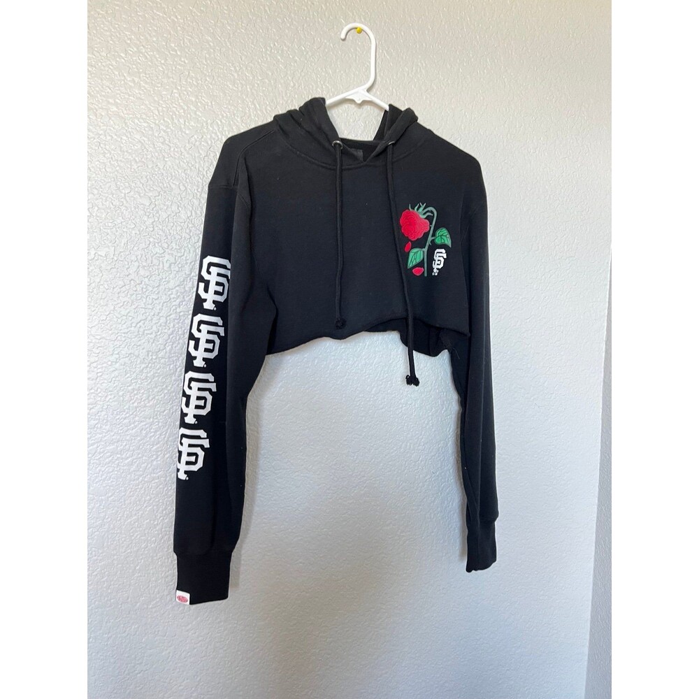 47 Women's  Sf giants crop black roses sweatshirt